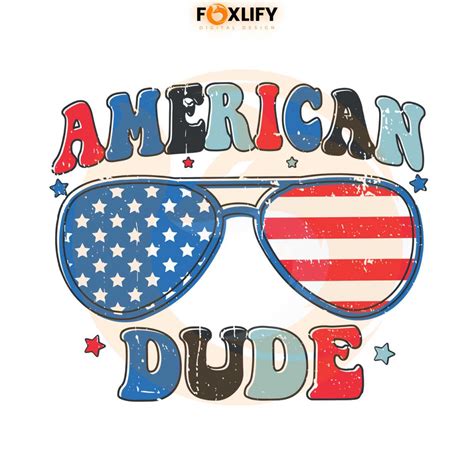 American Dude 4th Of July Usa Flag Glasses Svg Cricut File