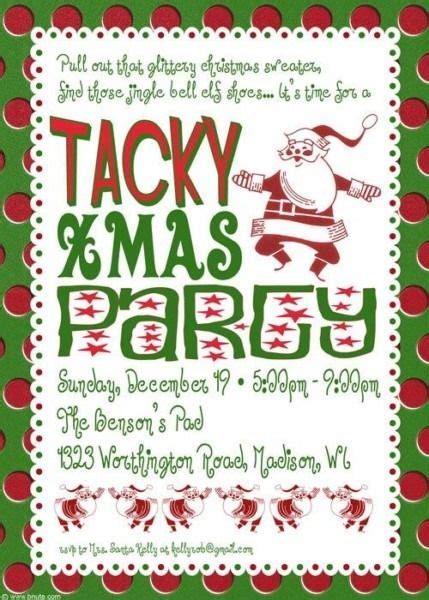 Christmas Poems Invitations For Parties Tacky Christmas Party Funny