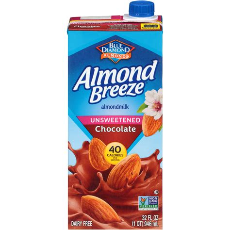 Almond Breeze Dairy Free Almondmilk Unsweetened Chocolate 32 Fl Oz