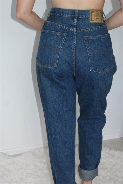 Retro 80s Jeans Vintage Women S Pants Blue Denim Trousers High Waist Pants Vintage Denim