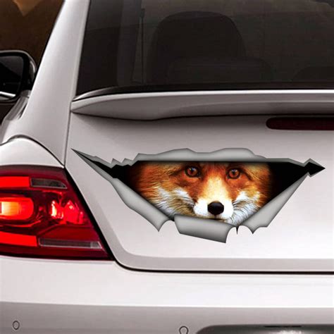 Fox Car Decal Animals Decal 3d Sticker Funny Decal Car Etsy Uk