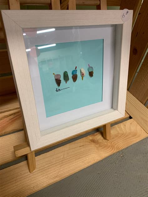 Handmade framed welsh sea glass art. ice creams | Etsy in 2021 | Sea ...