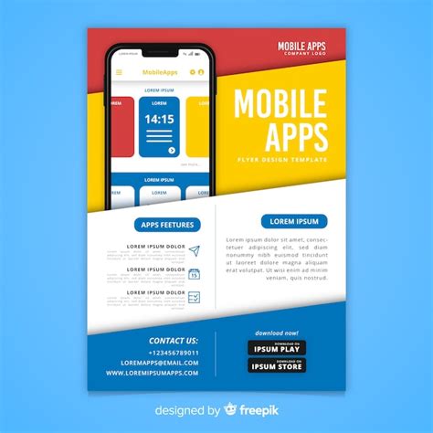 Free Vector Mobile App Flyer Template