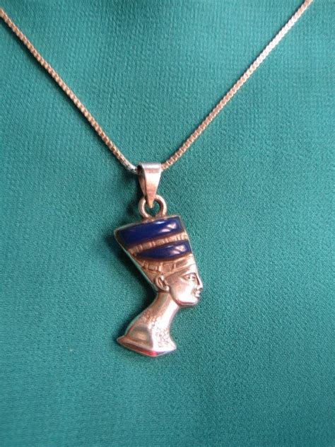 Egyptian Sterling Silver Nefertiti Pendant Necklace Egyptian Etsy