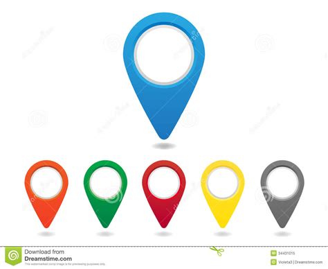 Map Pins Set Stock Vector Illustration Of Colorful Navigation 34431015
