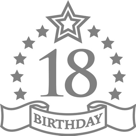 Download 18th Birthday Stars In Circle Shape Transparent Png
