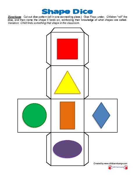 Shape Dice Printables And Template For Pre K 2nd Grade