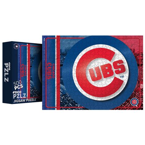 Chicago Cubs Big Logo 500 Piece Jigsaw Puzzle Official Mlb