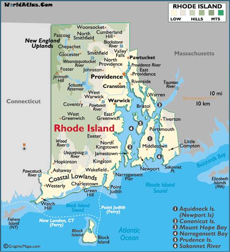 Map Of Rhode Island Large Color Map