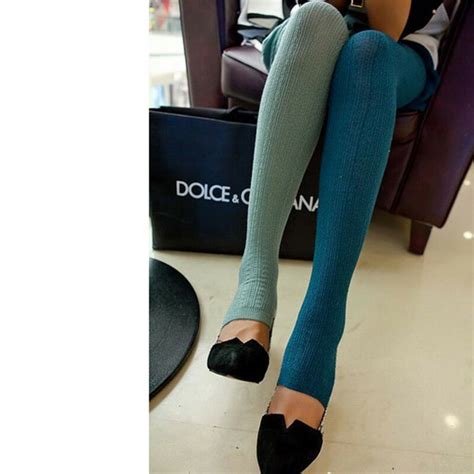 Womens Winter Cable Knit Sweater Footed Tights Warm Stretch Stockings