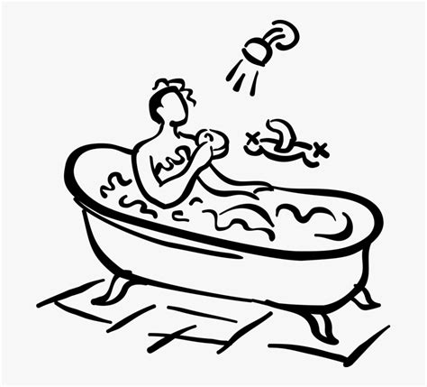 Vector Illustration Of Taking Bubble Bath In Bathroom Illustration Hd Png Download