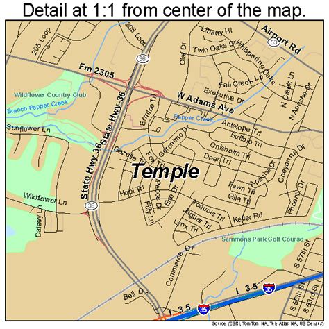 Temple Texas Street Map 4872176