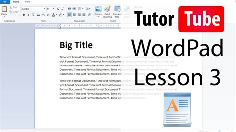 Wordpad Tutorial 3 Text Bold Italics And Underline Youtube