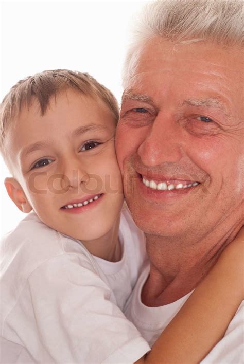 Grandfather With His Grandson Stock Image Colourbox