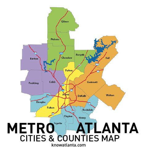 Interactive Atlanta Cities And Counties Map Atlanta City Metro Atlanta