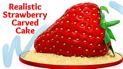 How To Make A Strawberry Shaped Cake 🍓 Carved Strawberry Cake Design