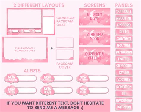 Animated Twitch Overlay Pink Overlays For Twitch Stream Etsy India