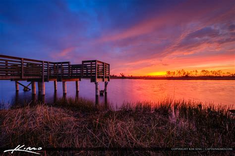 Pine Glades Natural Area Sunset Over Wetlands Hdr Photography By