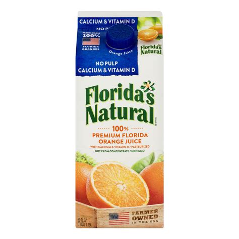 Floridas Natural 100 Orange Juice No Pulp Calcium Vitamin D 59 Fl
