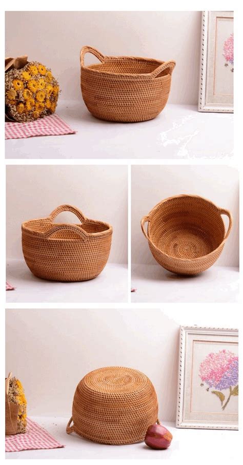 Hand woven wicker small basket 8inch houseofimports 5 out of 5 stars (76) $ 11.00 free shipping bestseller add to favorites. Cute Hand Woven Fruit Basket with Handle, Large Rattan ...