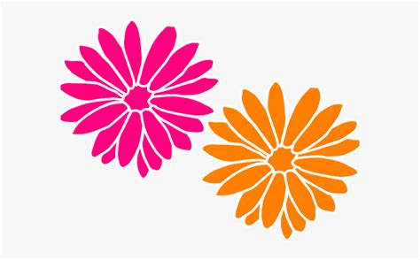 Orange And Pink Flower Clip Art Free Transparent Clipart Clipartkey