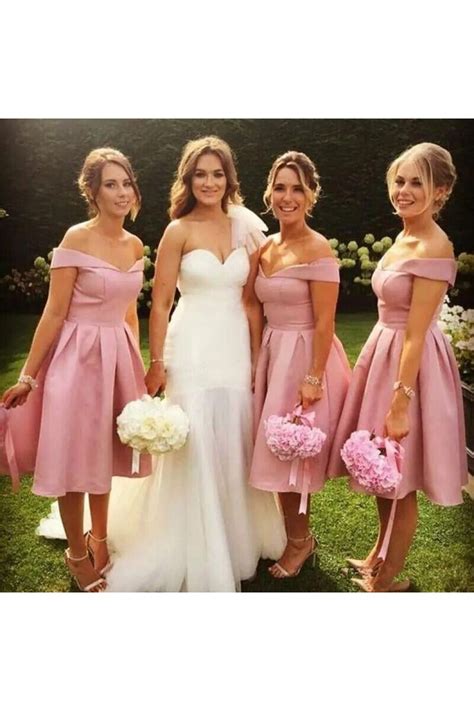 A Line Short Off The Shoulder Bridesmaid Dresses 3010314