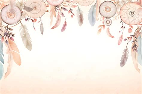 Premium Ai Image Hand Painted Dream Catcher Border In The Style Of