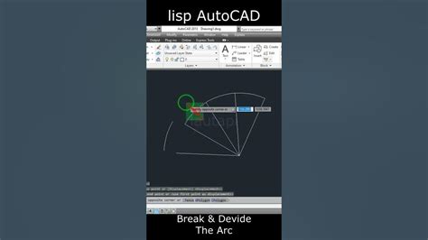 Lisp Autocad Break And Devide The Arc Short Youtube