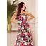 294 1 A Long Summer Dress With Straps  Red Flowers Numoco EN
