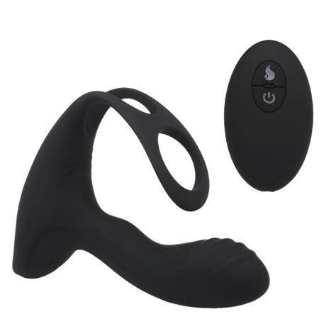 buy vibrator prostate massager with cock ring 10 frequencies vibrator remote control heated at