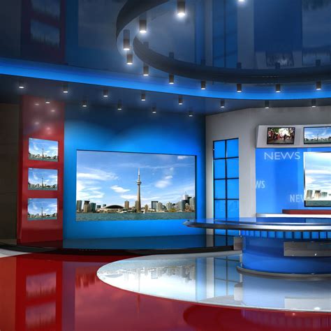 European Virtual Set News Studio 3d Model Virtual Studio