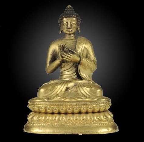 Gilt Bronze Figure Of Maitreya Buddha Oakridge Auction Gallery Usa