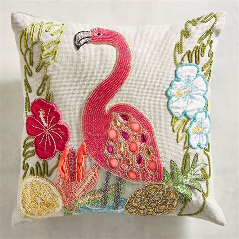 Beaded Flamingo Pillow Pier 1 Imports Handcrafted Pillows