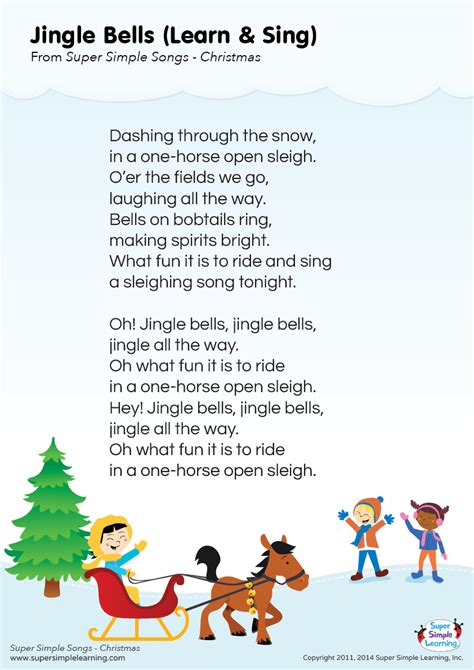 Christmas is a time to love. Lyrics poster for "Jingle Bells" Christmas song from Super ...