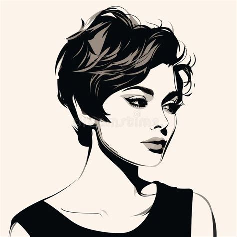 Captivating Vector Illustration Of A Woman With Short Hair And An