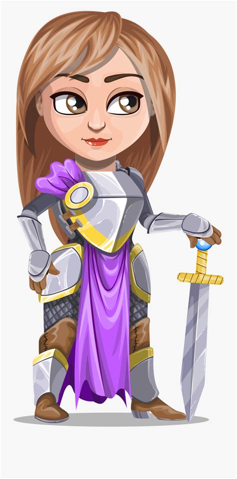 Knights Clipart Warrior Female Knight Cartoon Free Transparent