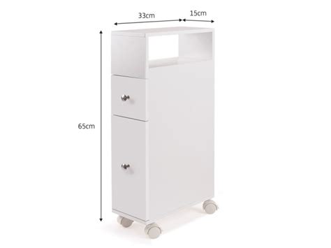 Meuble wc achat vente meuble wc pas cher cdiscount. Meuble rangement wc sur roulettes 2 tiroirs blanc - Vente ...