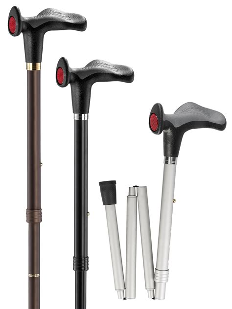 Foldable Light Metal Walking Stick With Anatomical Grip Comfort