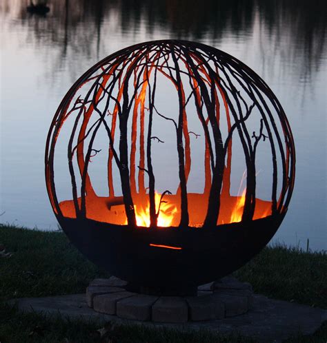 Winter Woods Fire Pit Sphere Design Your Own