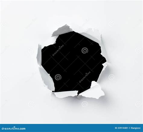 Hole In The Paper Stock Image Image 23914481