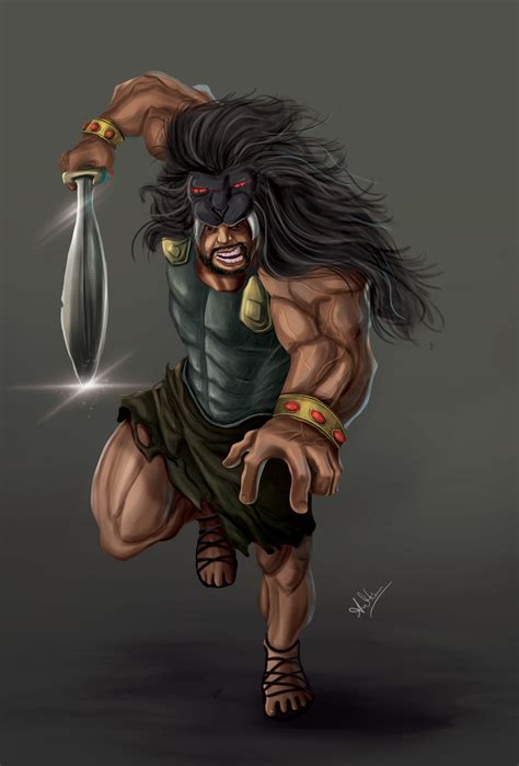 Concept Art Warrior With Black Lion By Amit Kumar Artist Warrioramit