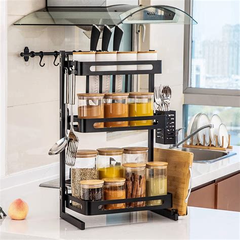 23 Tier Spice Rack Organizer Shelf Kitchen Countertop Cabinet Pantry