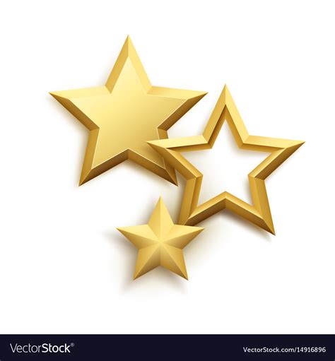 Realistic Metallic Golden Star Background Vector Image