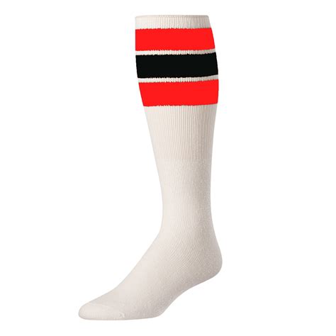 Tck Retro 3 Stripe Tube Socks Old School Classic Over The Calf Roller