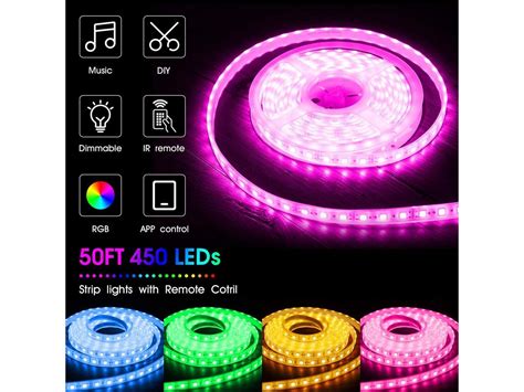 Decorate any place and have fun with changing colors strip lights 5050 rgb smd 300 leds with dimming and brightness. 50ft/15M LED Strip Lights, HRDJ RGB LED Light Strip Music ...