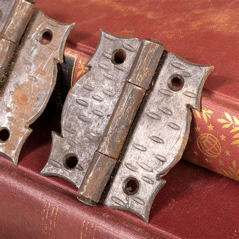 Set Of 3 Rustic Forged Cabinet Hinges