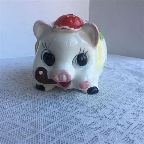 Sale Vintage Ceramic Piggy Bank Made In Japan Vintage Piggy Etsy