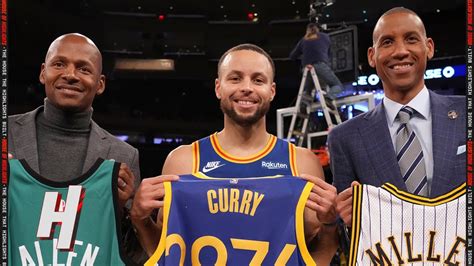 Steph Curry Gets A Special Jerseys From Ray Allen And Reggie Miller After