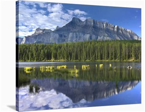 Mount Rundle And Boreal Forest Reflected In Johnson Lake Banff