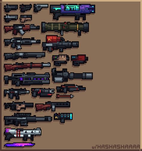 Terraria Pixel Art Guns